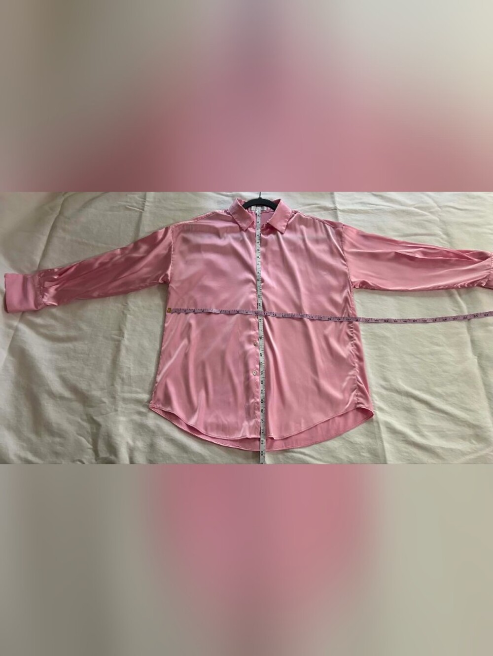 Ovi Pink Satin Button-Up Blouse